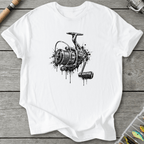 Dripping Ink Fishing Reel T-Shirt in White | River Giants Club