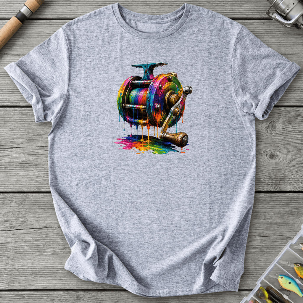Dripping Ink Reel T-Shirt in Sport Grey | River Giants Club