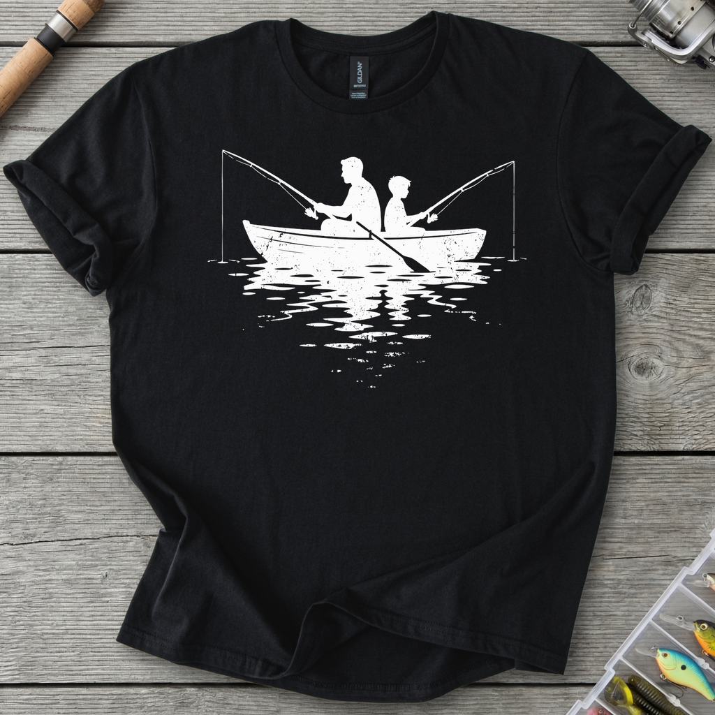 Father Son Fishing Dark T-Shirt in Black | River Giants Club