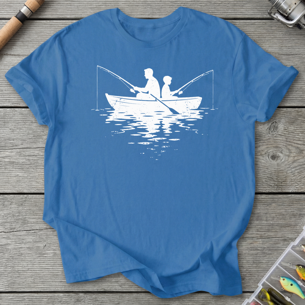 Father Son Fishing Dark T-Shirt in Iris | River Giants Club