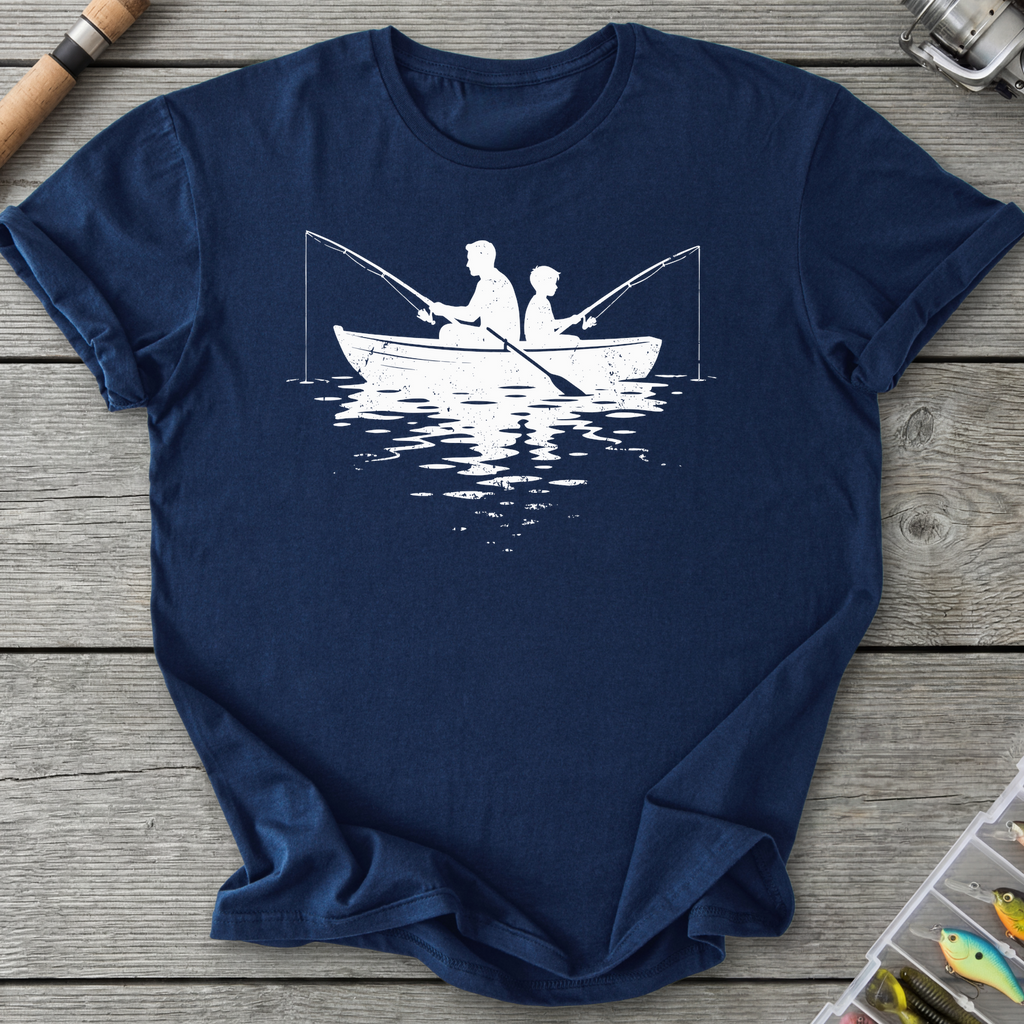Father Son Fishing Dark T-Shirt in Navy | River Giants Club