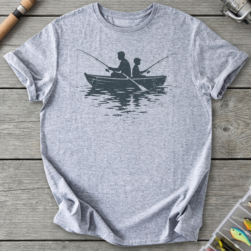 Father Son Fishing Dark T-Shirt in Sport Grey | River Giants Club
