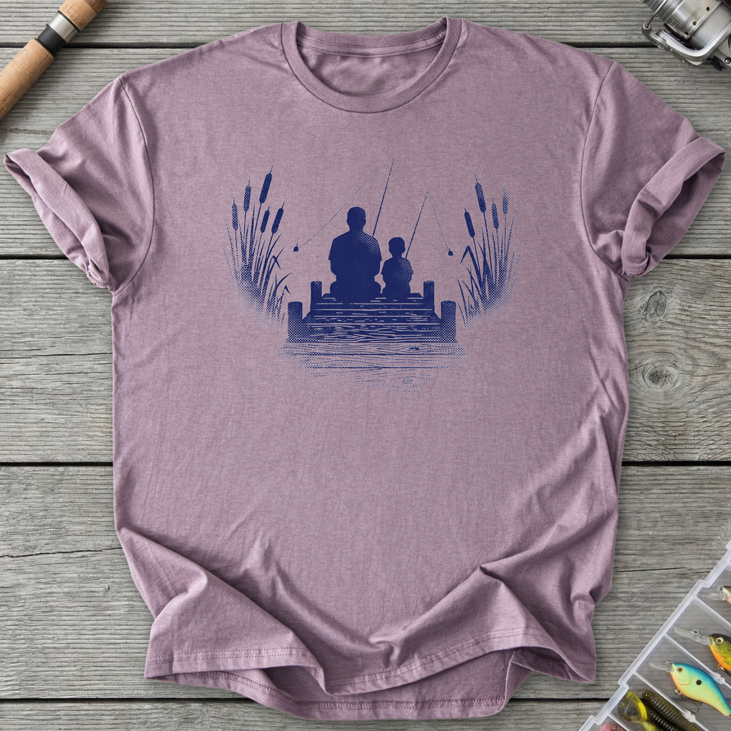 Father Son Fishing Silhouette T-Shirt in Paragon | River Giants Club
