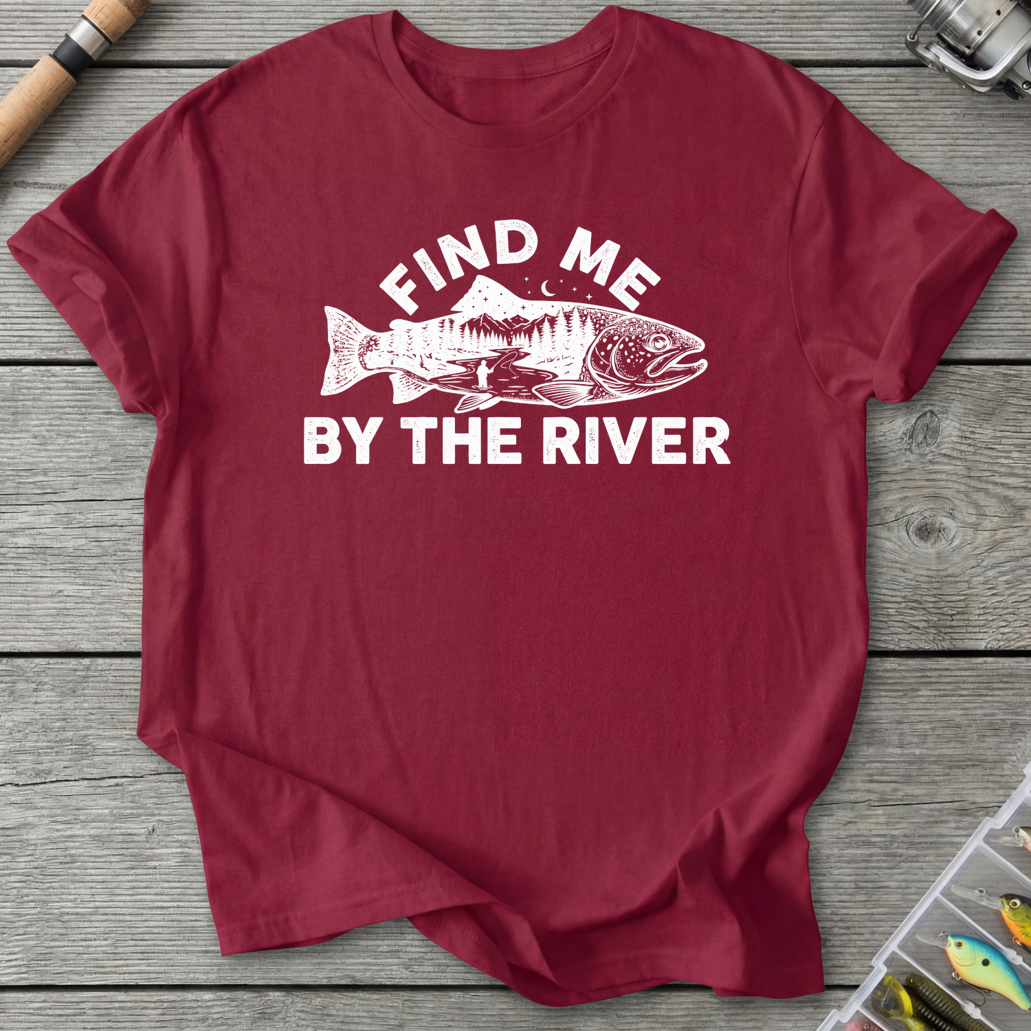 Find Me By the River T-Shirt in Cardinal Red | River Giants Club