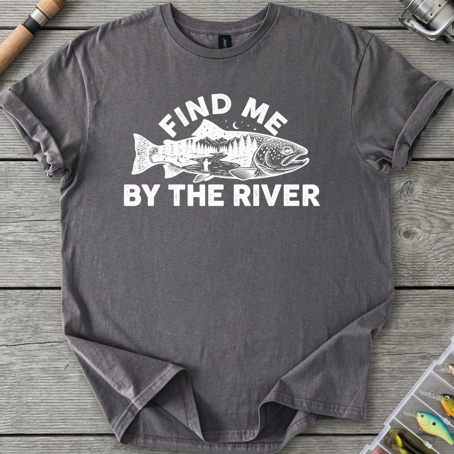 Find Me By the River T-Shirt in Charcoal | River Giants Club