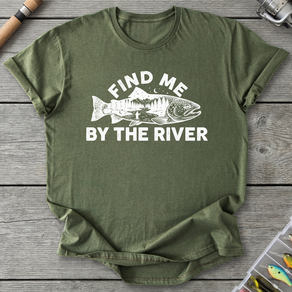 Find Me By the River T-Shirt in Military Green | River Giants Club