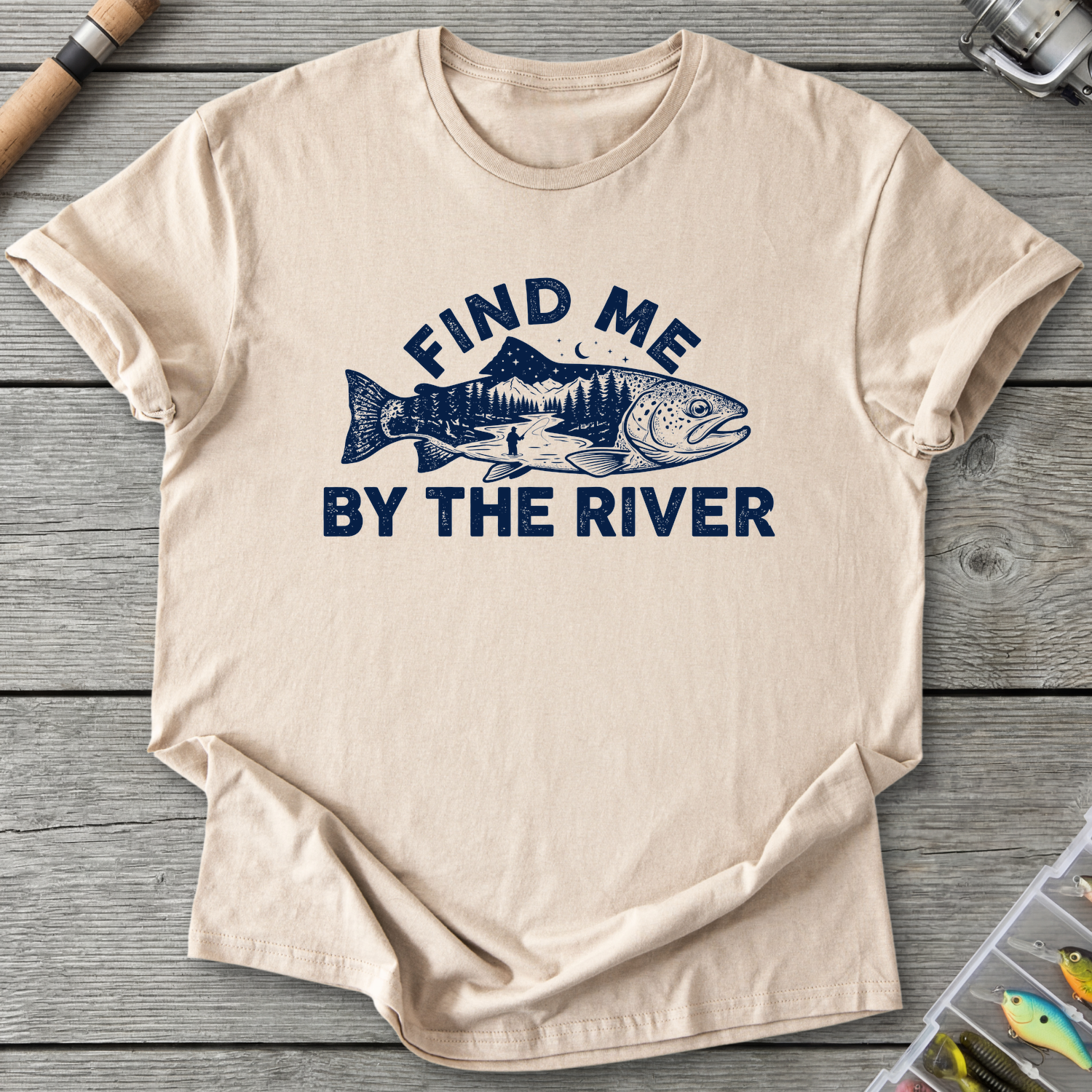 Find Me By the River T-Shirt in Sand | River Giants Club