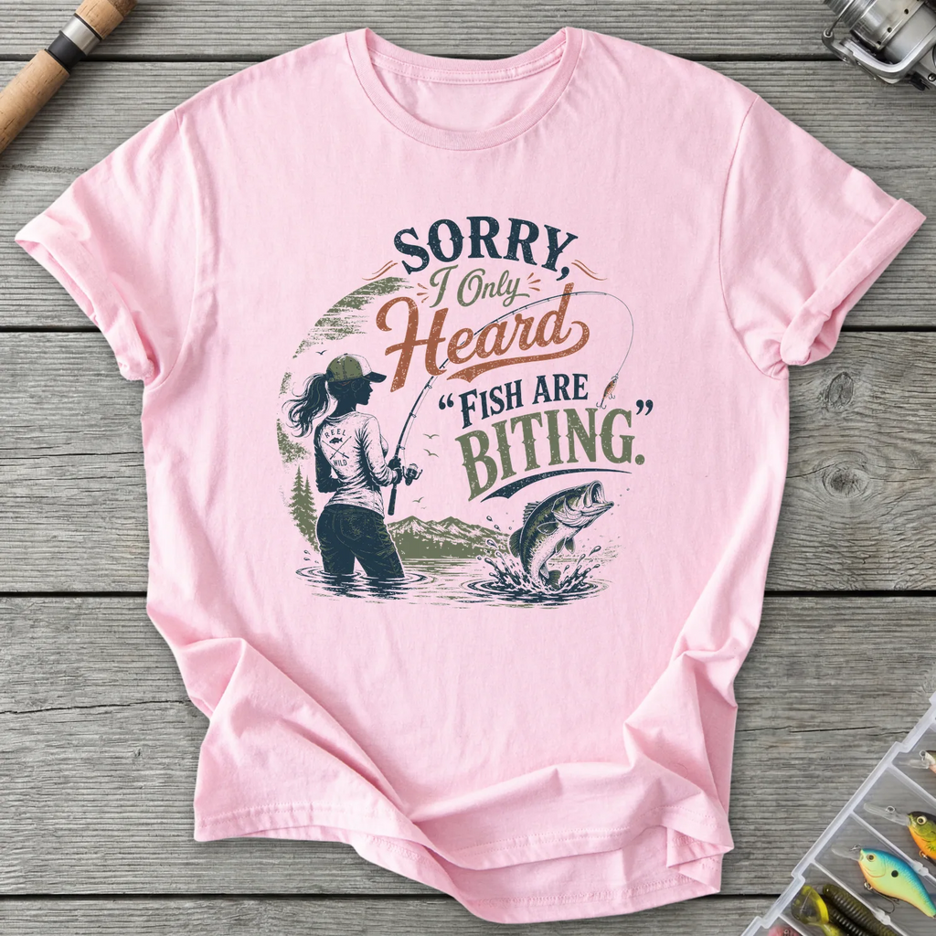 Sorry I Only Heard Fish Are Biting T-Shirt in Light Pink | River Giants Club