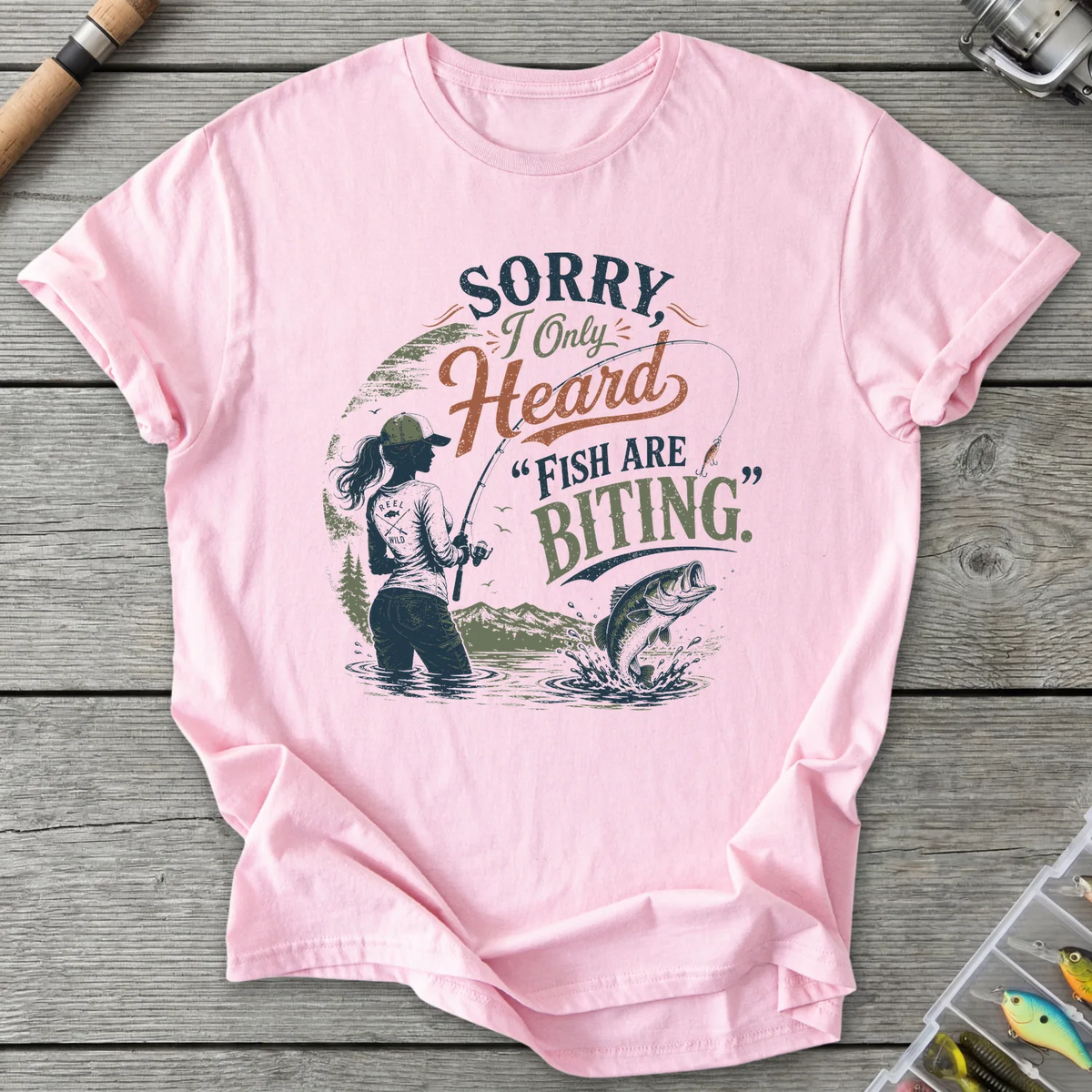 Sorry I Only Heard Fish Are Biting T-Shirt in Light Pink | River Giants Club