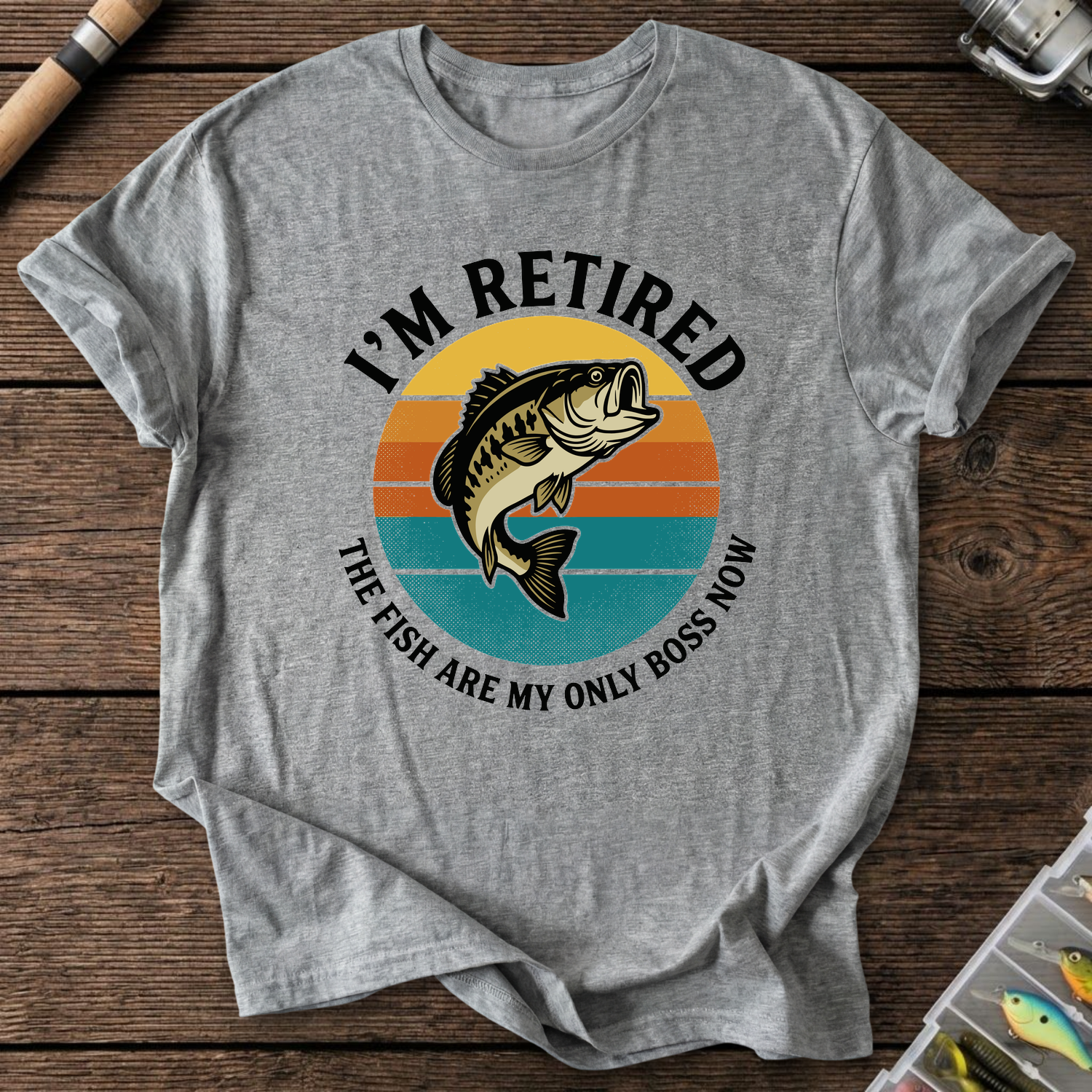 Fish Are My Boss T-Shirt in Graphite Heather | River Giants Club
