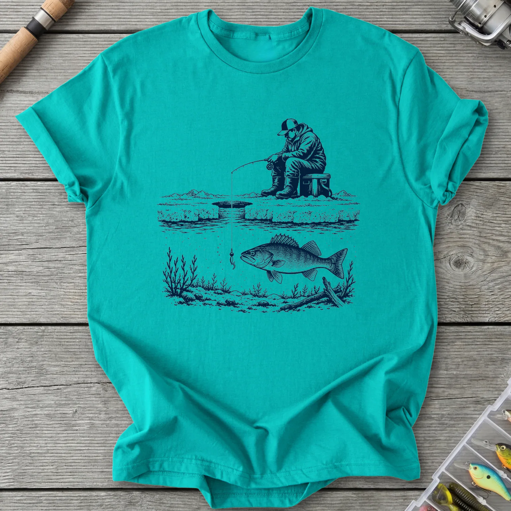 Fish Beneath the Ice T-Shirt in Jade Dome | River Giants Club