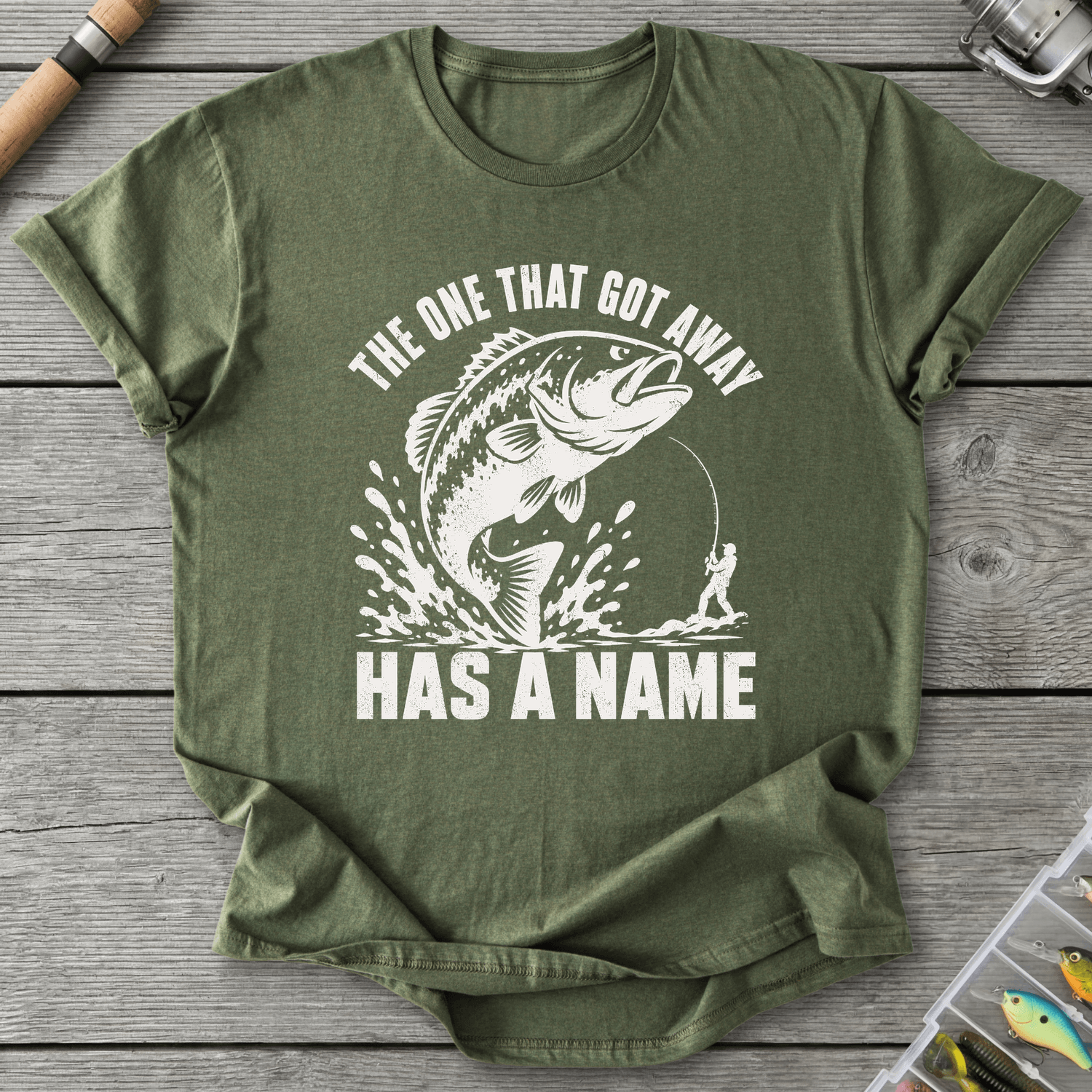 Fish Got Away T-Shirt in Military Green | River Giants Club
