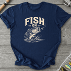 Fish On Bass Fishing T-Shirt in Navy | River Giants Club