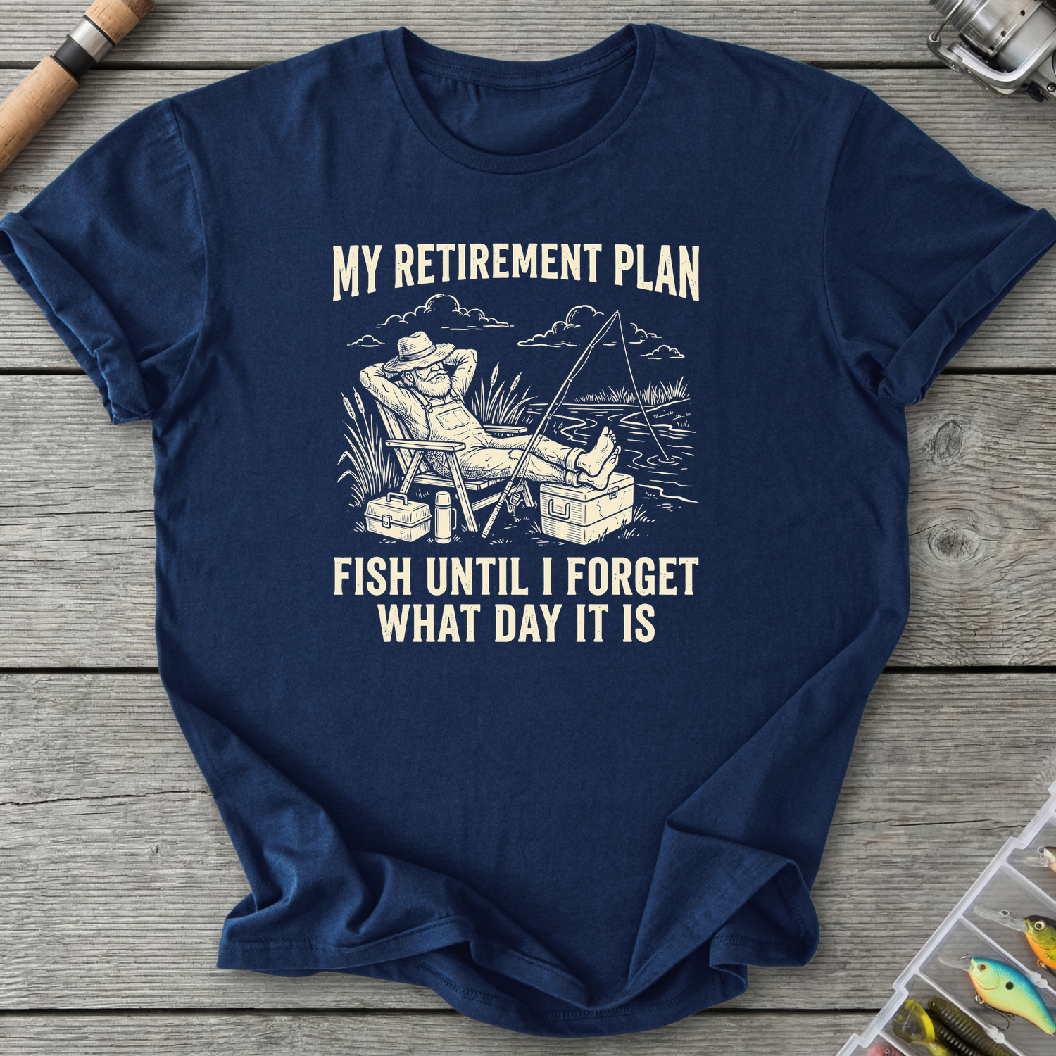 Fish Until I Forget T-Shirt in Navy | River Giants Club