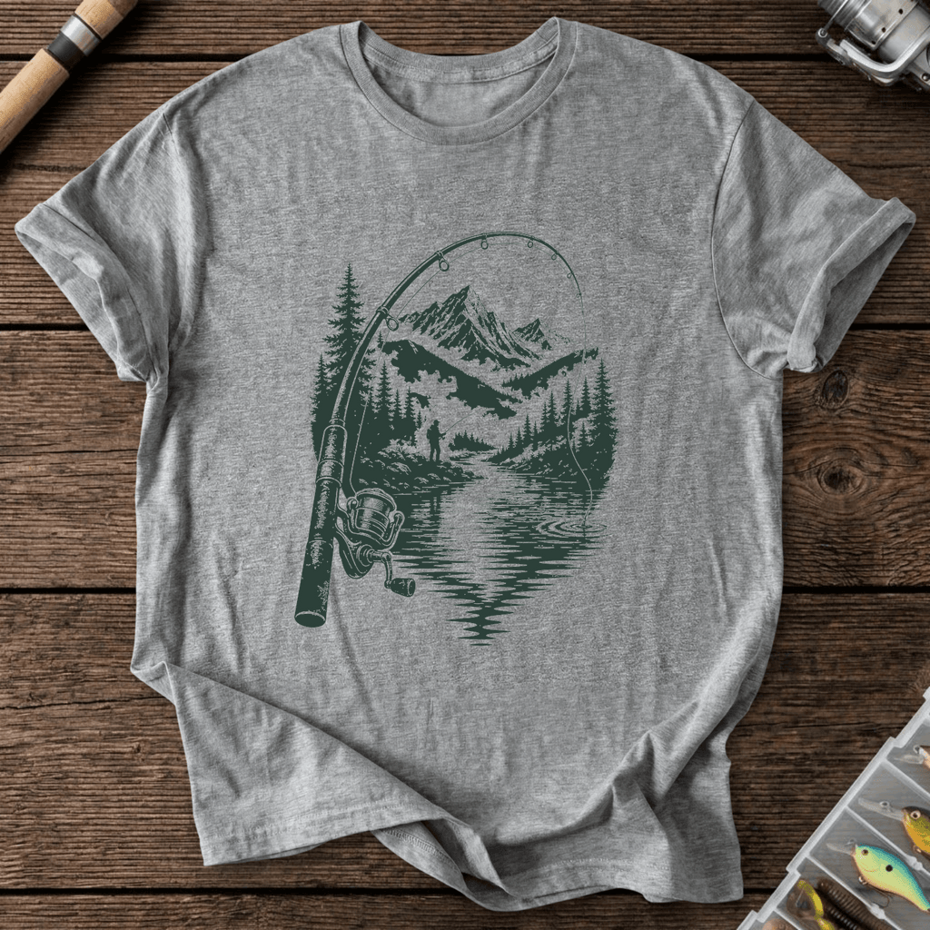 Fish with View T-Shirt in Graphite Heather | River Giants Club