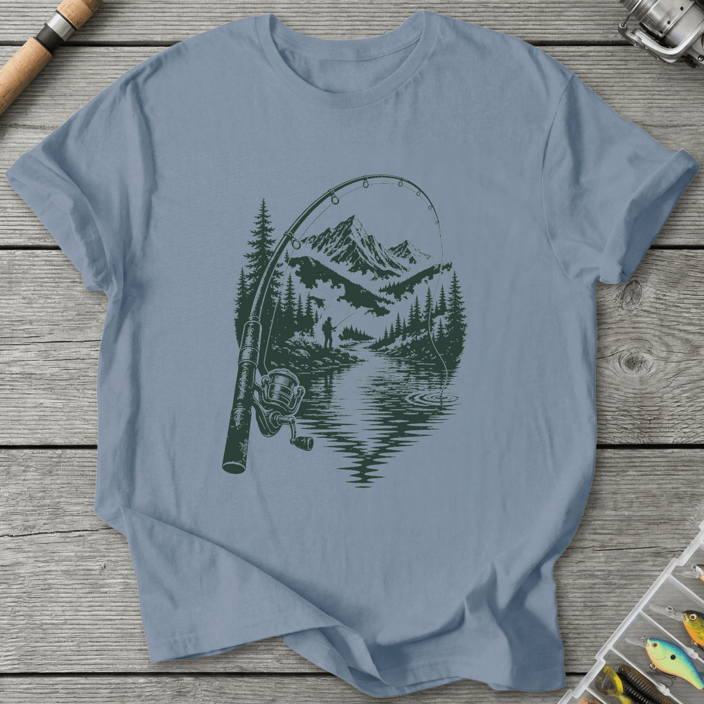 Fish with View T-Shirt in Stone Blue | River Giants Club