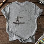 Fisherman Casting Net T-Shirt in Graphite Heather | River Giants Club