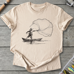 Fisherman Casting Net T-Shirt in Sand | River Giants Club