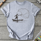 Fisherman Casting Net T-Shirt in Sport Grey | River Giants Club