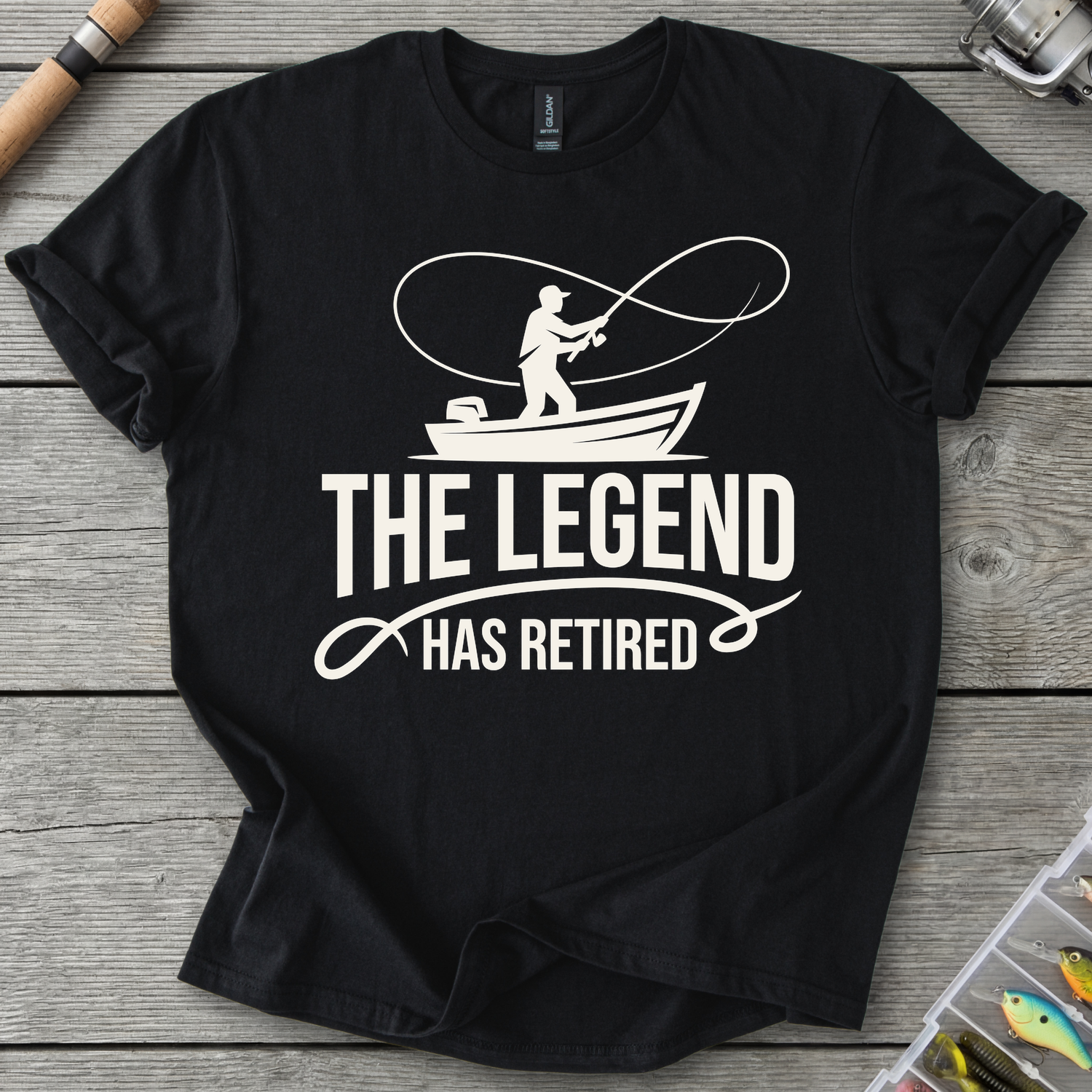 Fisherman Legend Retired T-Shirt in Black | River Giants Club