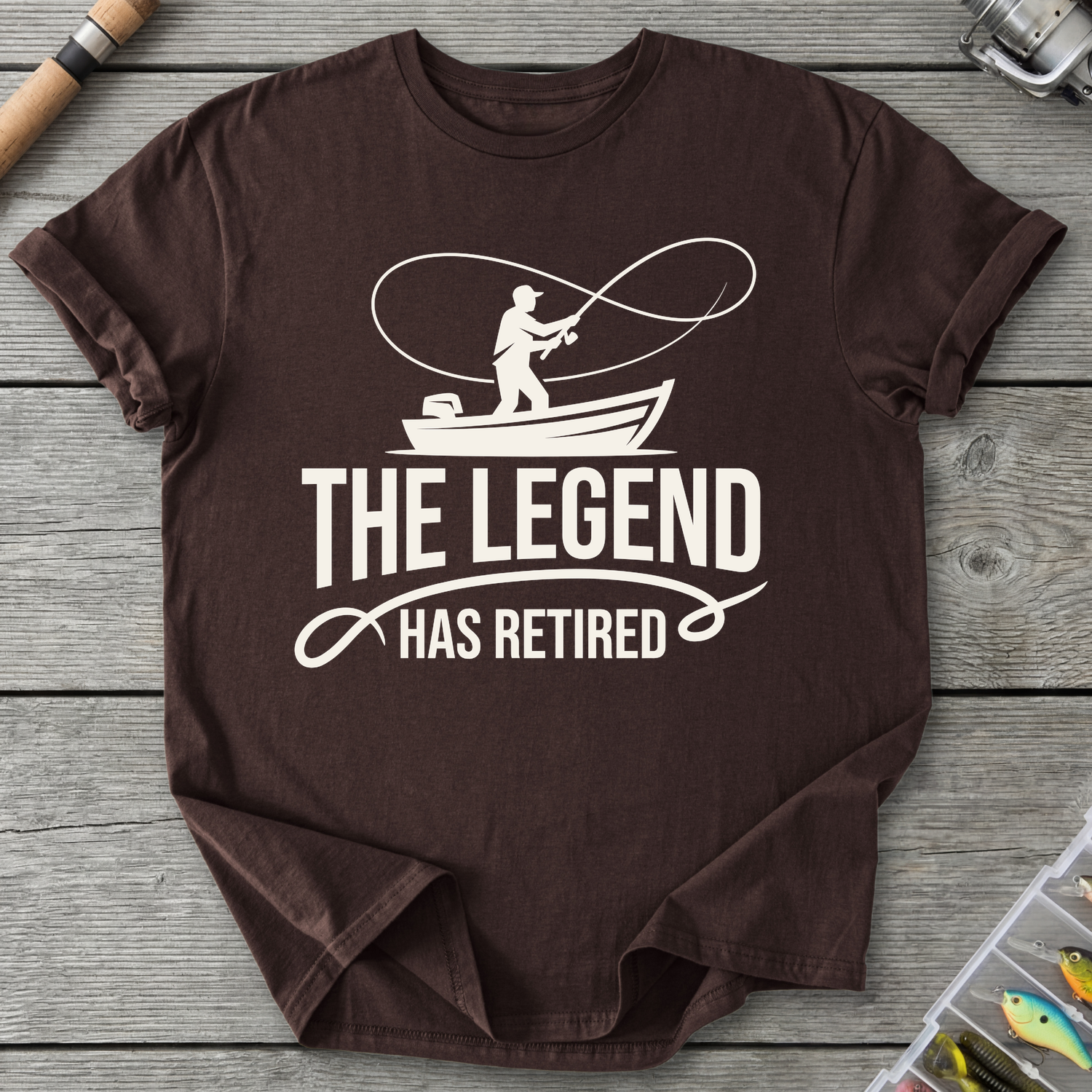Fisherman Legend Retired T-Shirt in Dark Chocolate | River Giants Club