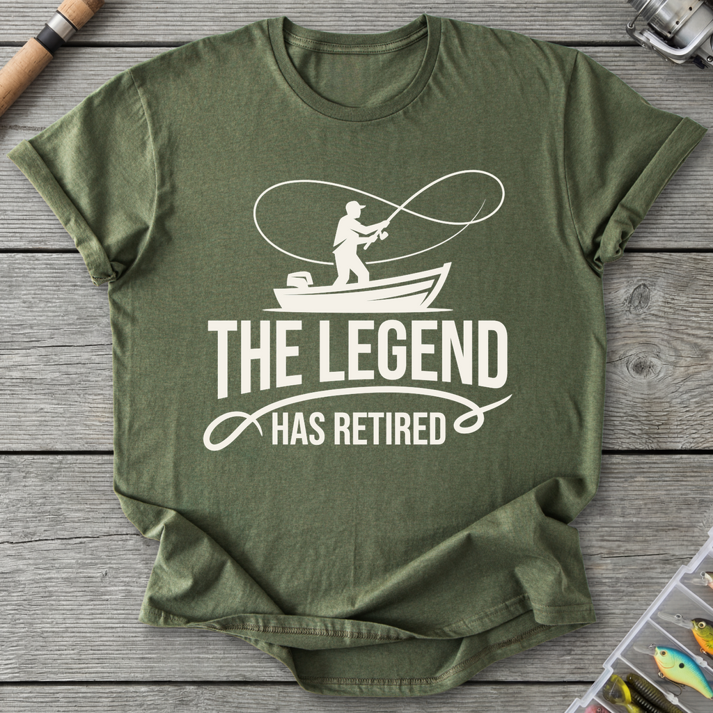 Fisherman Legend Retired T-Shirt in Military Green | River Giants Club