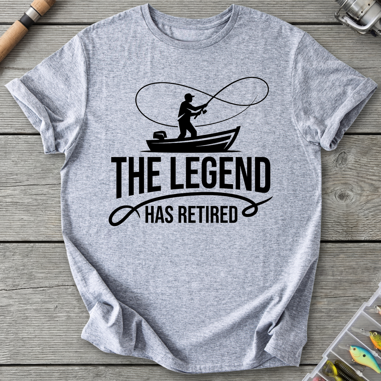 Fisherman Legend Retired T-Shirt in Sport Grey | River Giants Club