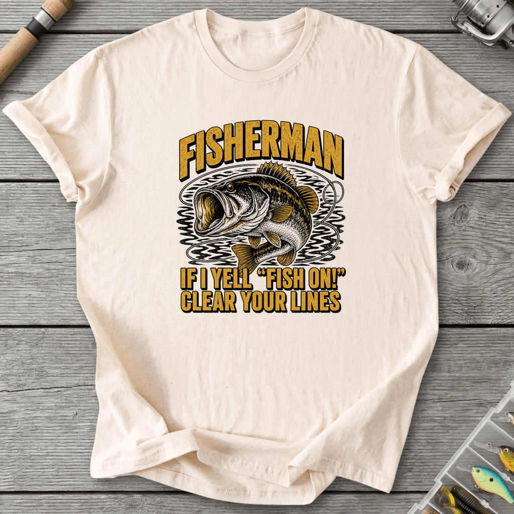Fisherman Yell T-Shirt in Natural | River Giants Club