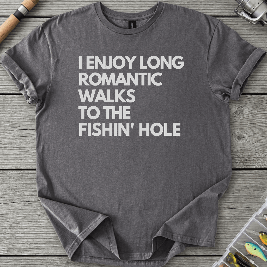 Fishin HOLE Walks to the Fishin' Hole T-Shirt in Charcoal | River Giants Club
