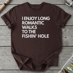 Fishin HOLE Walks to the Fishin' Hole T-Shirt in Dark Chocolate | River Giants Club