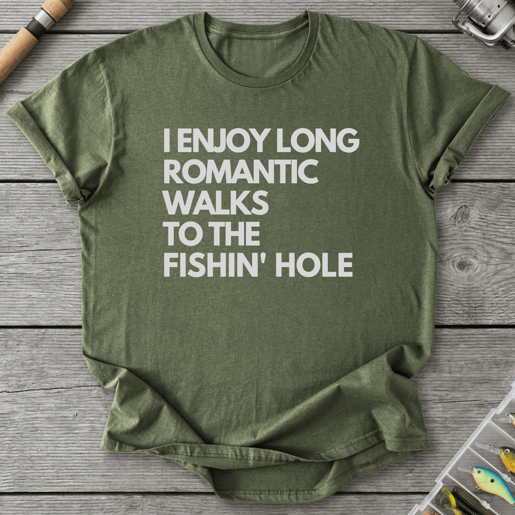 Fishin HOLE Walks to the Fishin' Hole T-Shirt in Military Green | River Giants Club