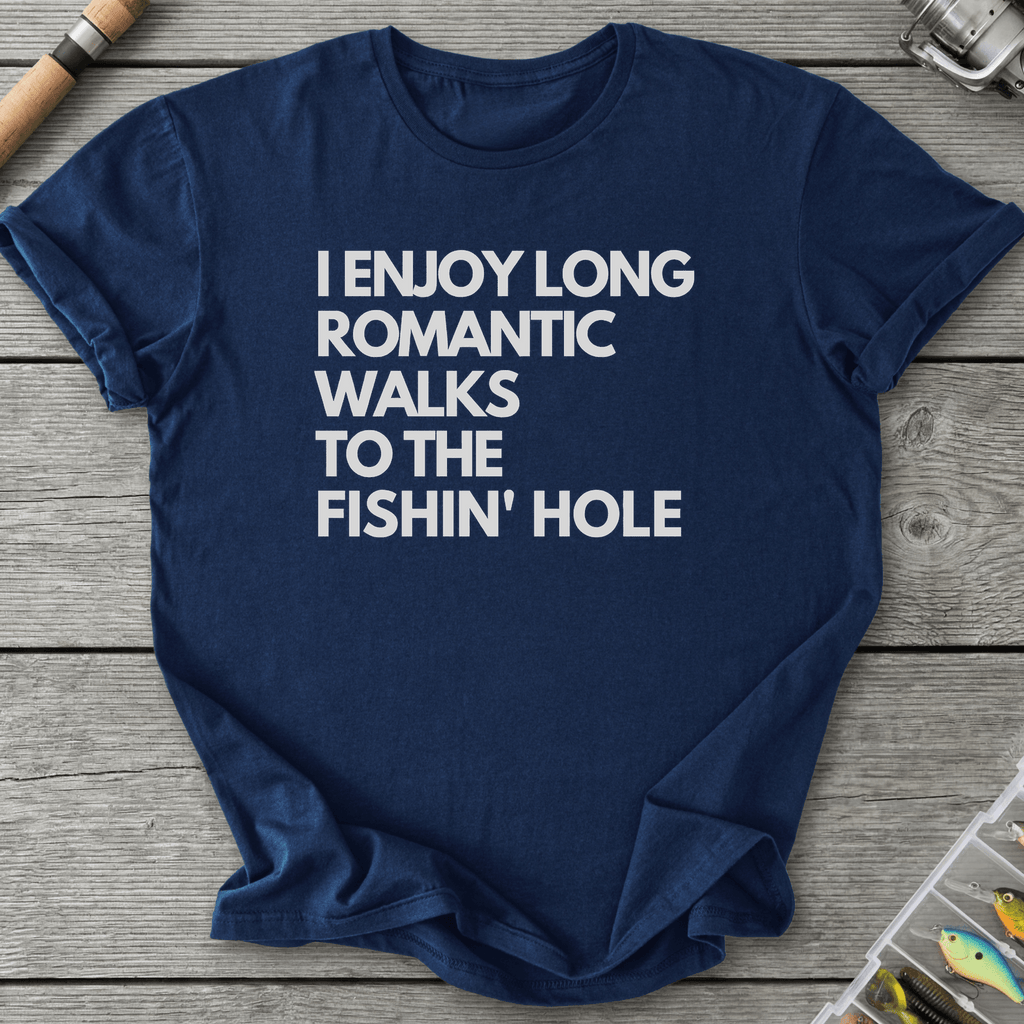 Fishin HOLE Walks to the Fishin' Hole T-Shirt in Navy | River Giants Club