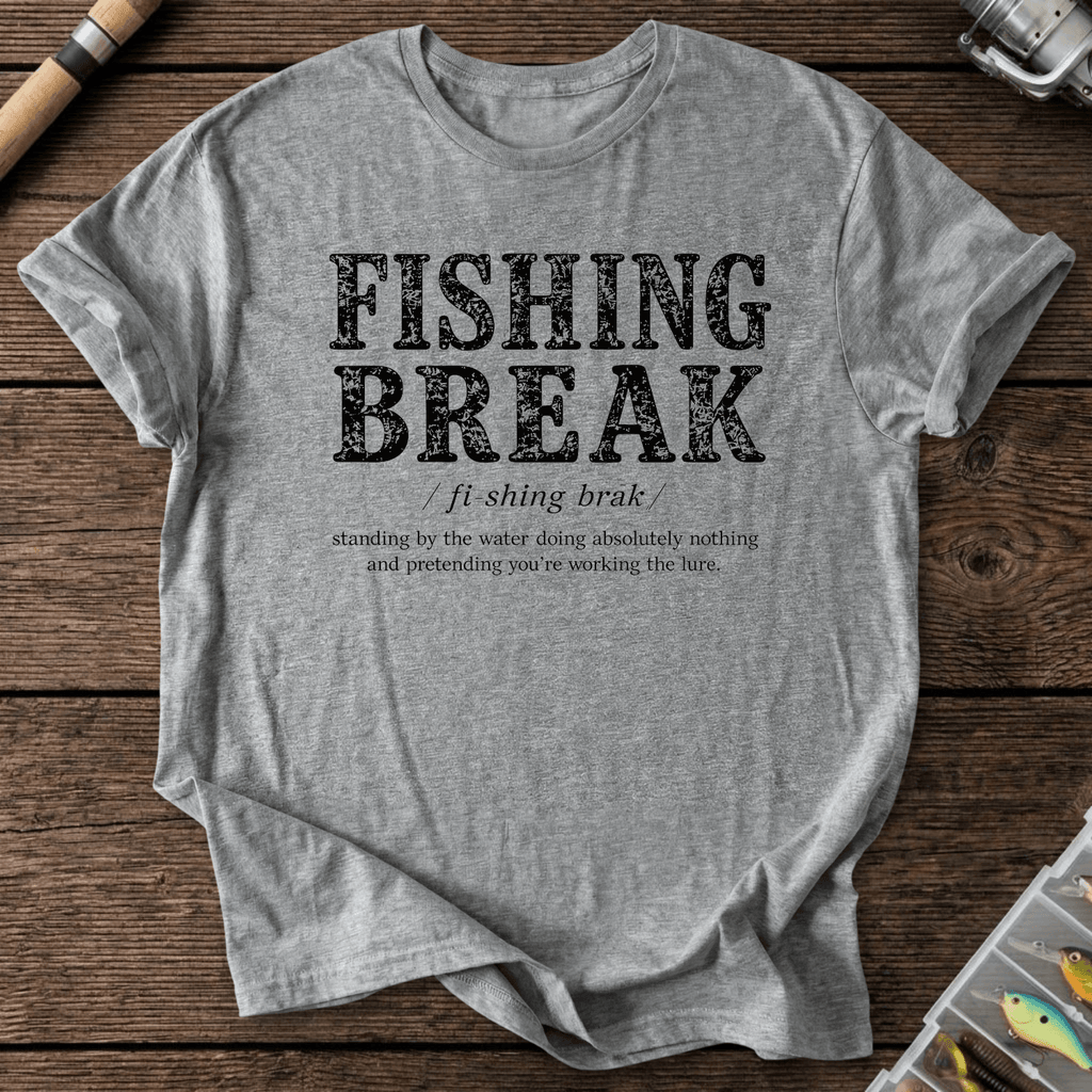 Fishing Break Definition T-Shirt in Graphite Heather | River Giants Club