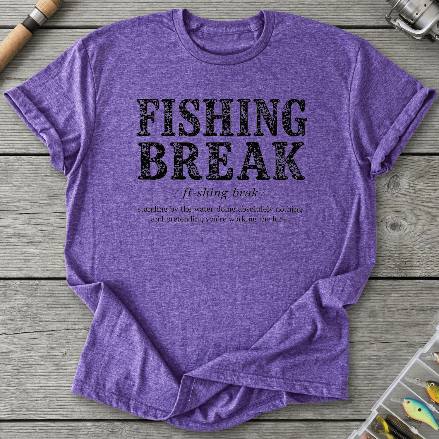 Fishing Break Definition T-Shirt in Heather Purple | River Giants Club