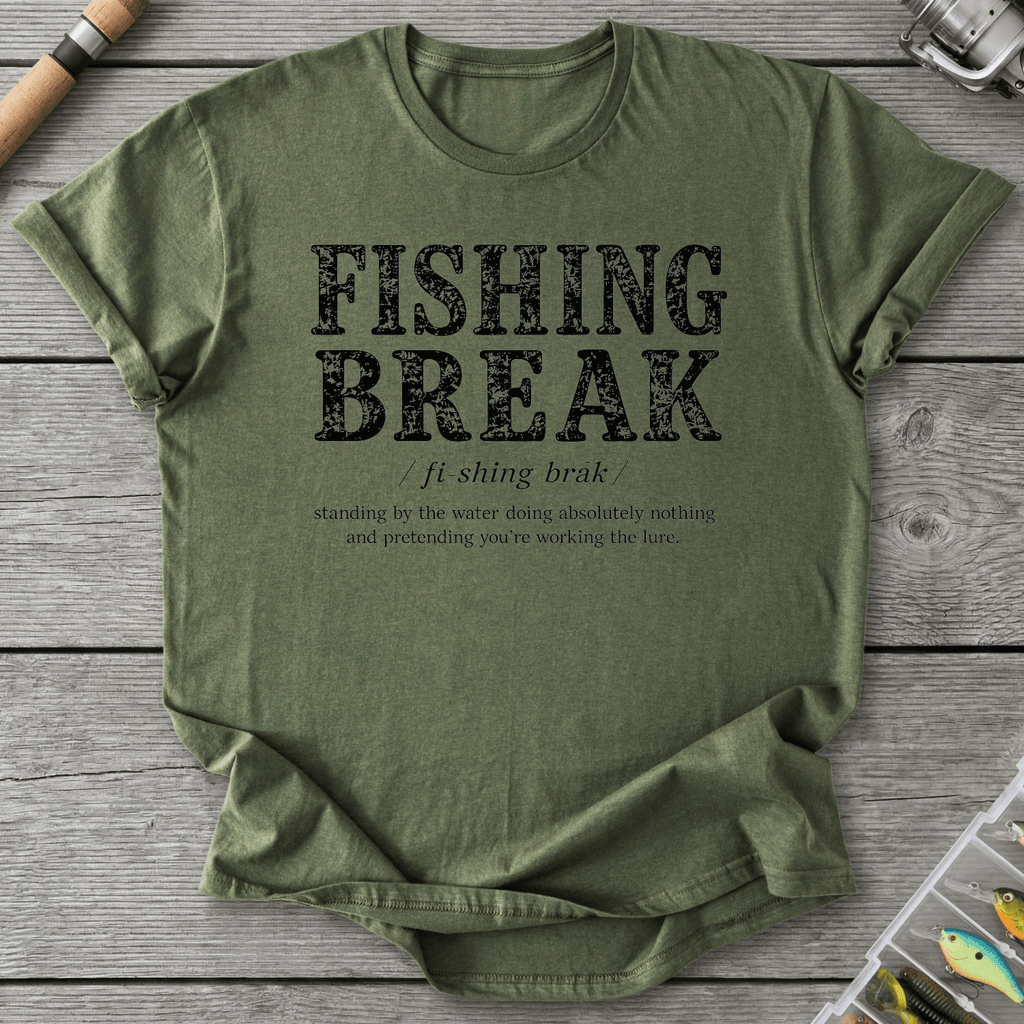 Fishing Break Definition T-Shirt in Military Green | River Giants Club