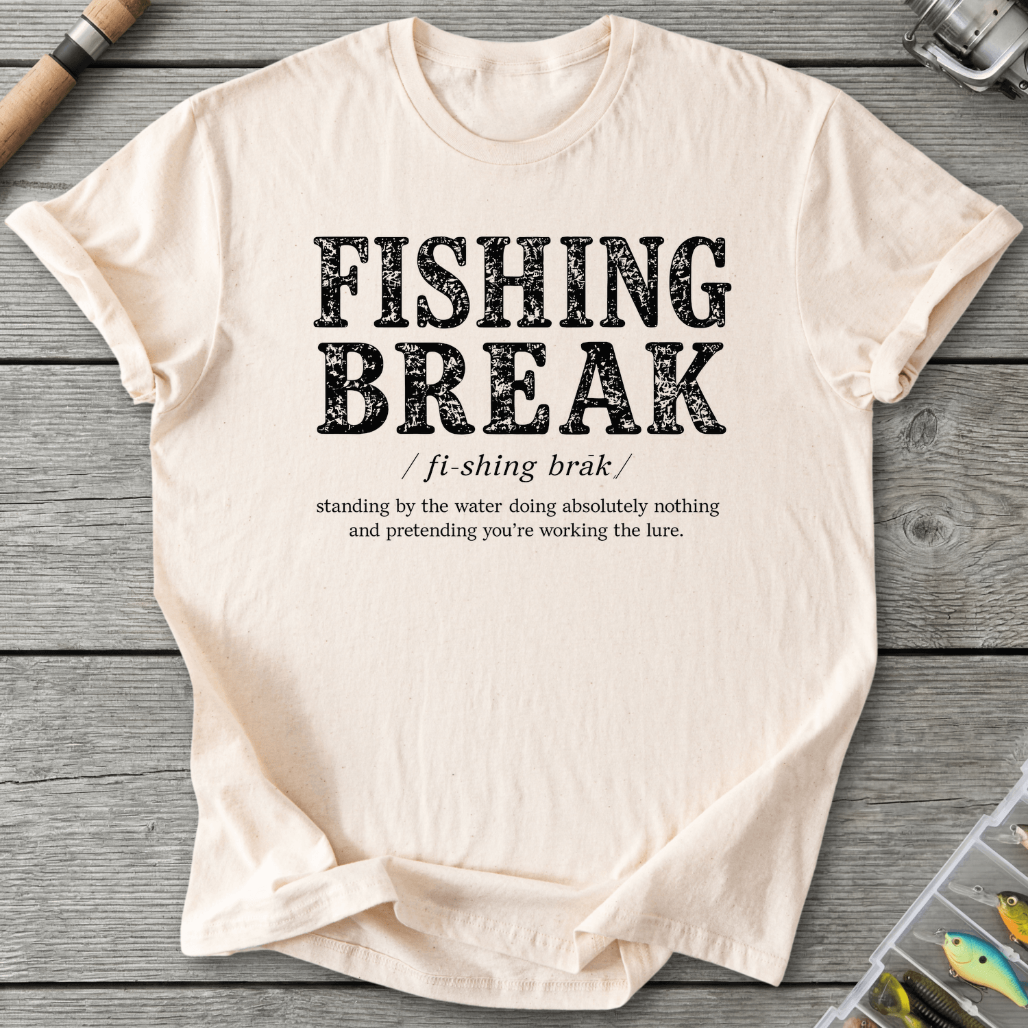 Fishing Break Definition T-Shirt in Natural | River Giants Club