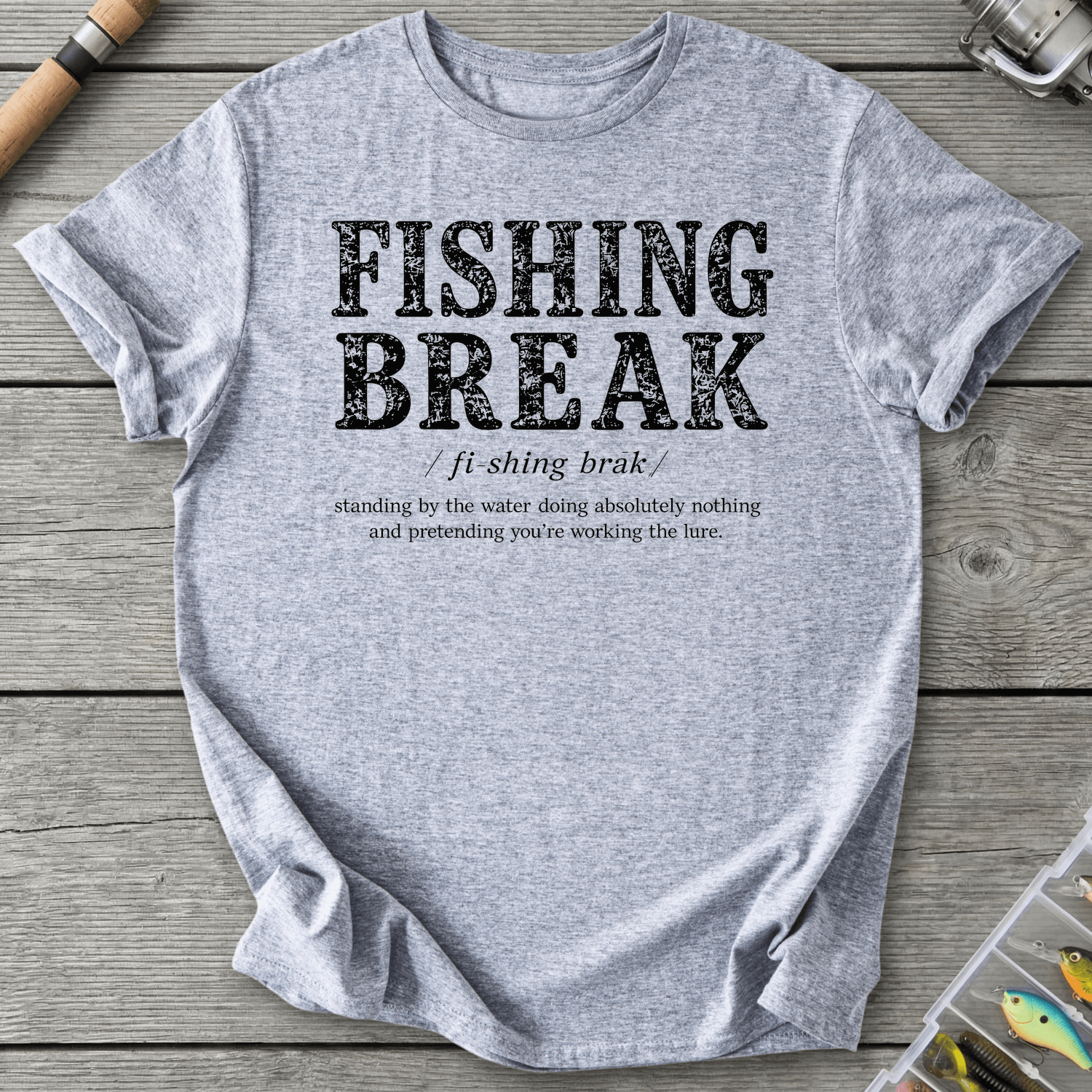 Fishing Break Definition T-Shirt in Sport Grey | River Giants Club