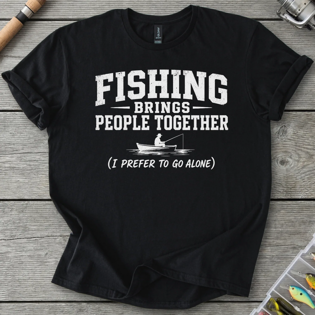 Fishing Brings People Together T-Shirt in Black | River Giants Club