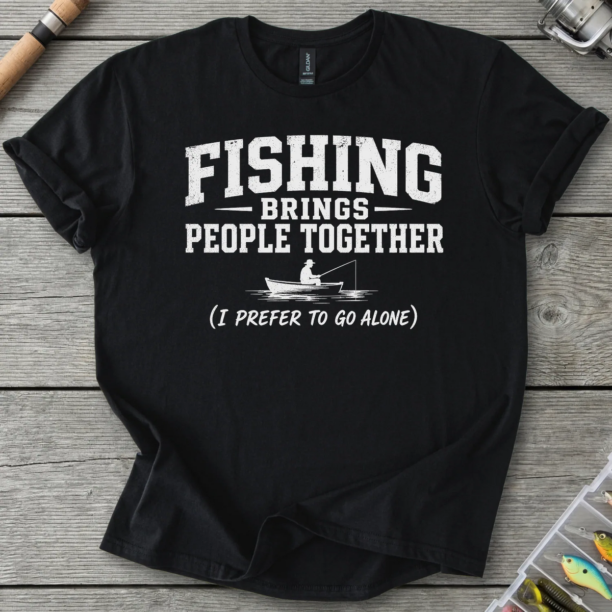 Fishing Brings People Together T-Shirt in Black | River Giants Club