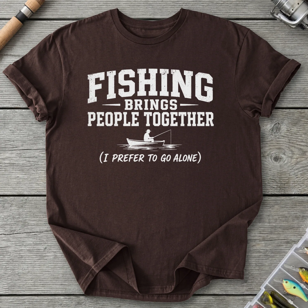 Fishing Brings People Together T-Shirt in Dark Chocolate | River Giants Club