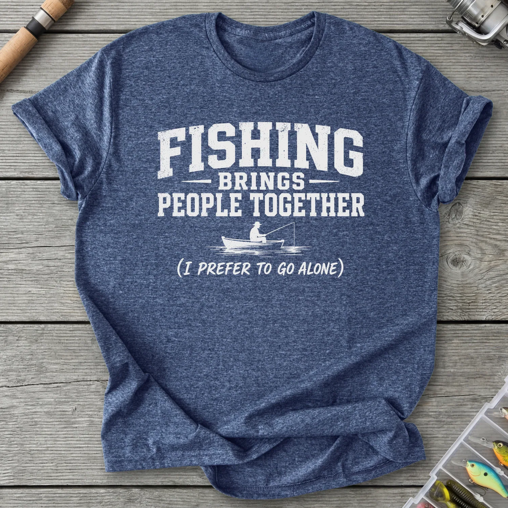 Fishing Brings People Together T-Shirt in Heather Navy | River Giants Club
