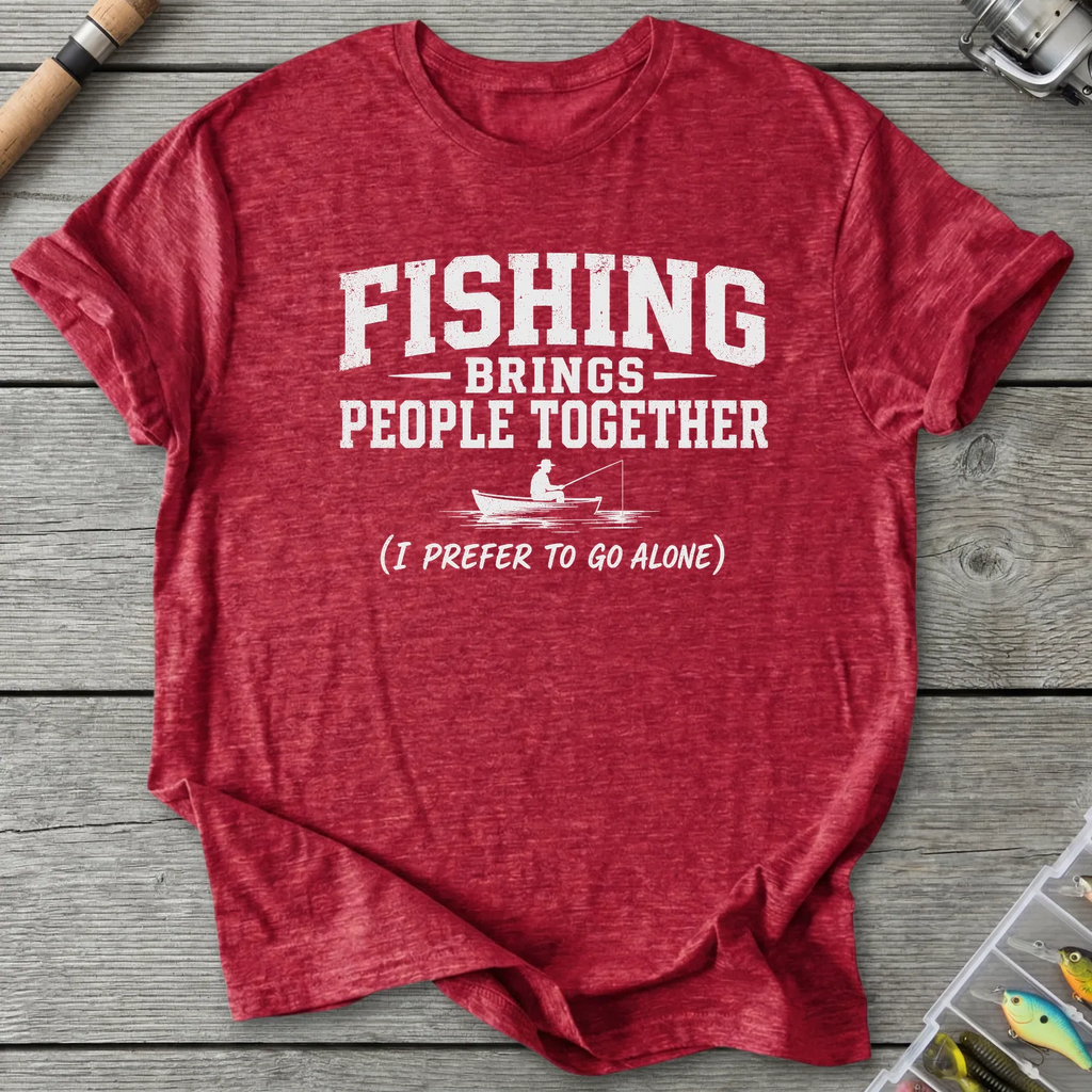 Fishing Brings People Together T-Shirt in Heather Red | River Giants Club