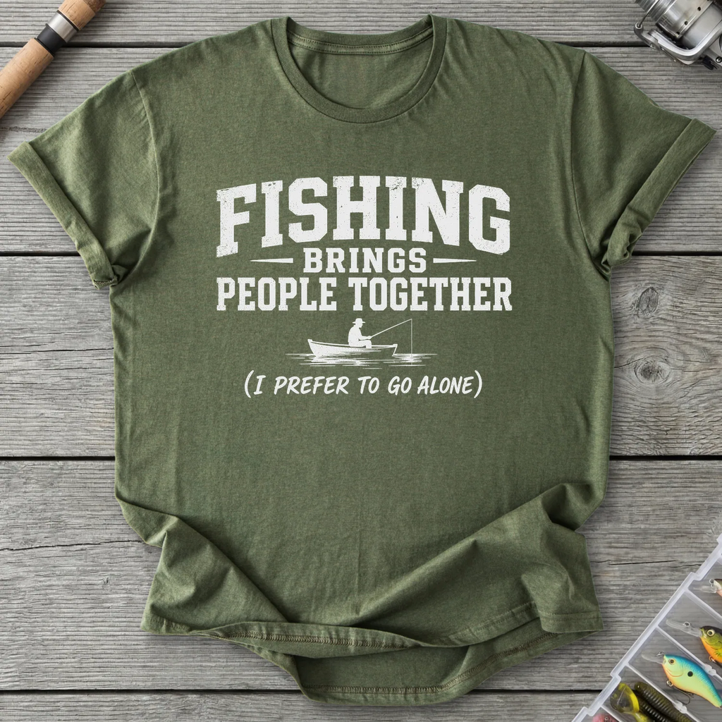 Fishing Brings People Together T-Shirt in Military Green | River Giants Club
