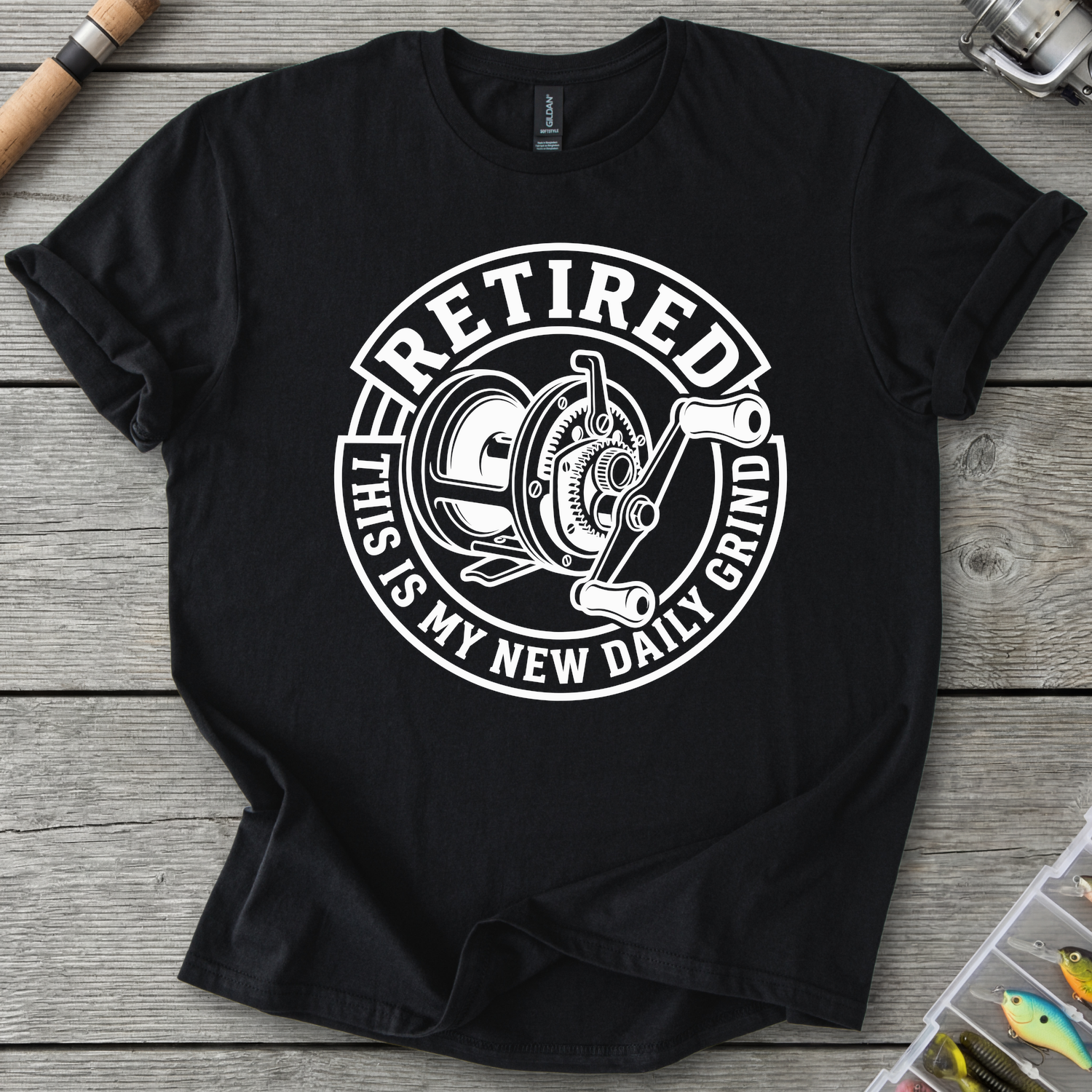 Fishing Daily Grind T-Shirt in Black | River Giants Club