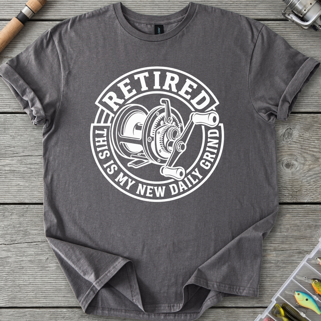 Fishing Daily Grind T-Shirt in Charcoal | River Giants Club