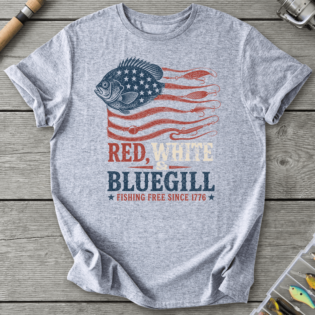 Fishing Free Since 1776 T-Shirt in Sport Grey | River Giants Club