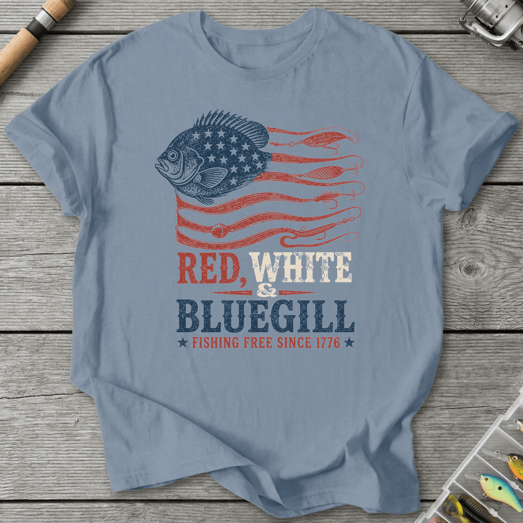 Fishing Free Since 1776 T-Shirt in Stone Blue | River Giants Club