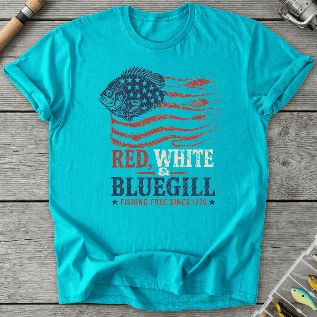 Fishing Free Since 1776 T-Shirt in Tropical Blue | River Giants Club