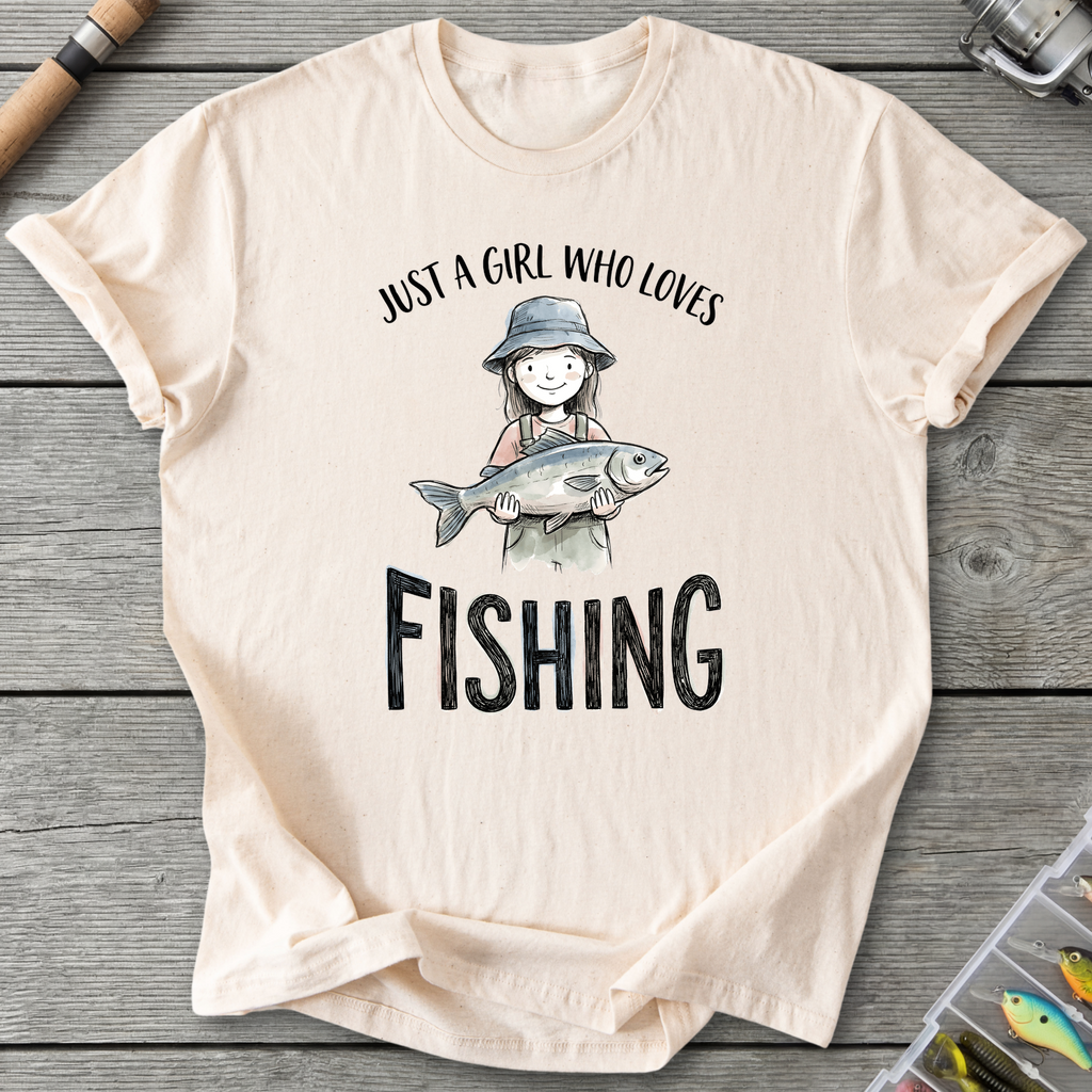 Fishing Girl Bucket Hat T-Shirt in Natural | River Giants Club