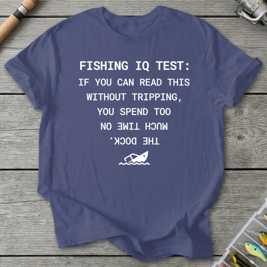Fishing IQ Test Boat Graphic T-Shirt in Metro Blue | River Giants Club